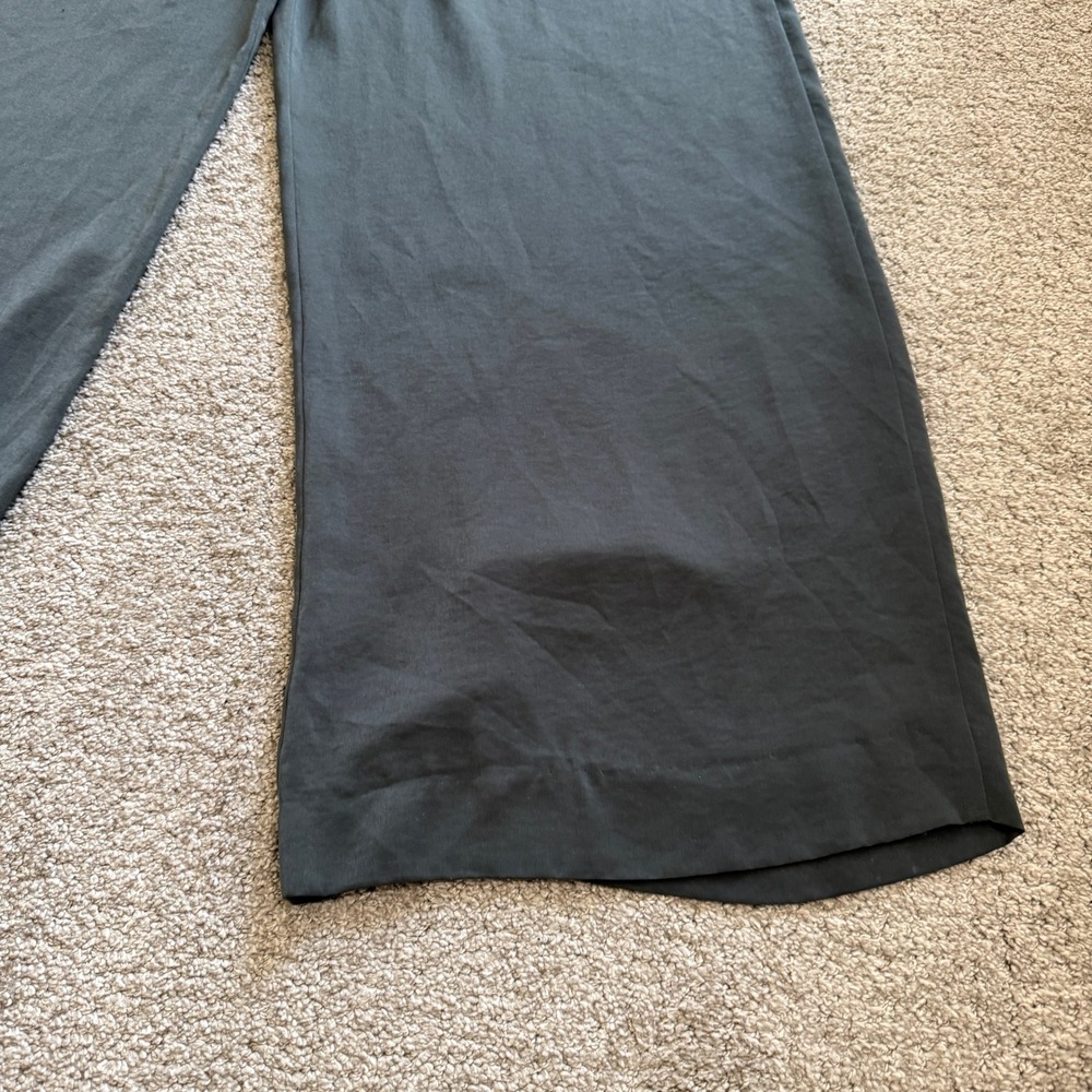 Vince Satin Fluid Bias Cut Wide Leg Drawstring Pants Green Grey XL Minimal - Picture 4 of 12